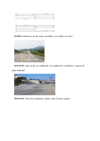 Linea Rasante Glosario De Términos De Vías | DOCX