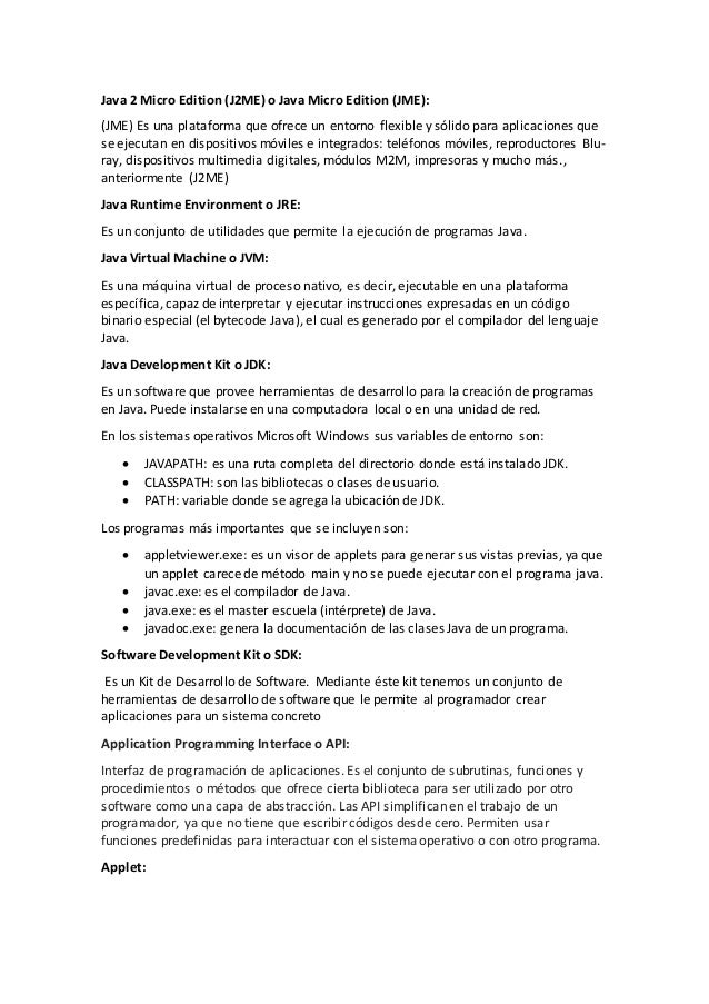 Glosario De Terminos Sobre Java Glosario De Terminos Sobre Java