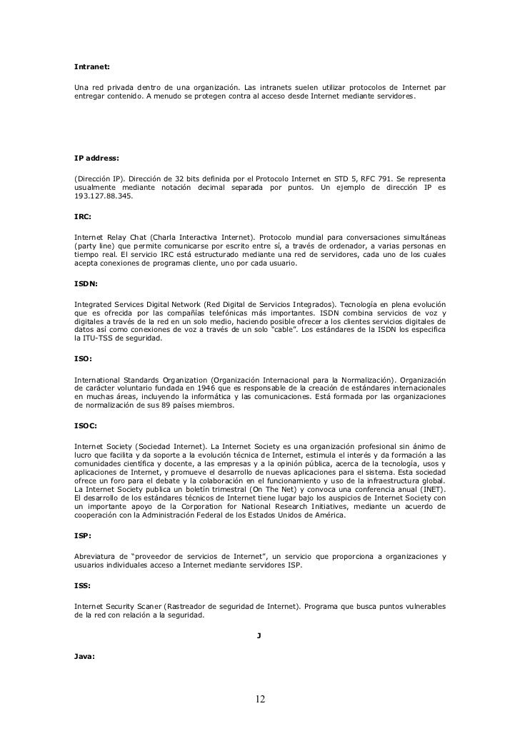 Glosario De Terminos De Red - 