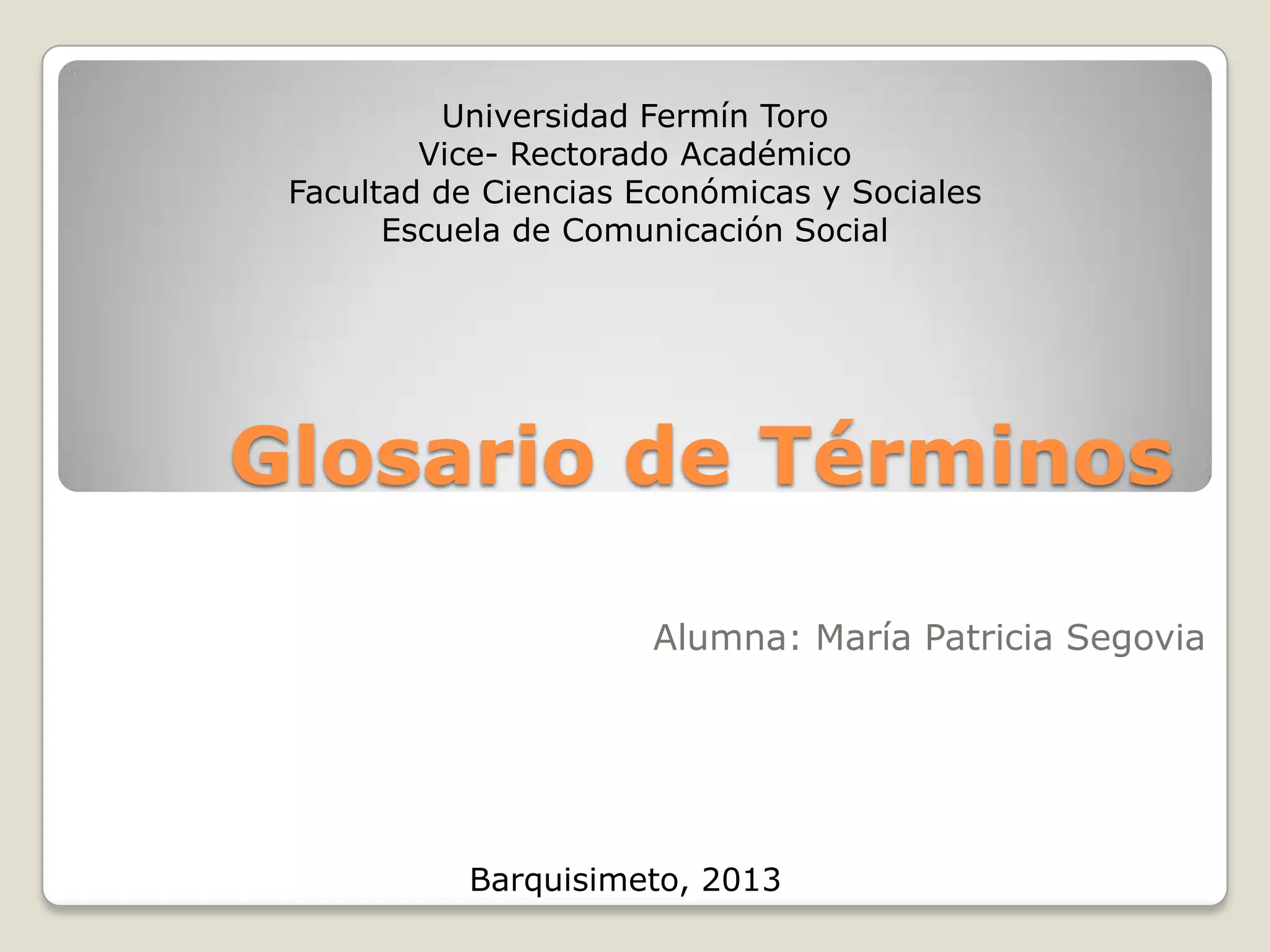 Que Es Un Glosario De Terminos
