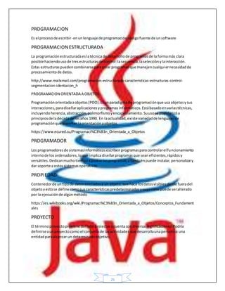 3.1. misión: programación máxima | un juego iot... Glosario de terminos | DOCX