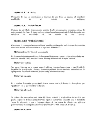 Glosario Administracion de Servicios