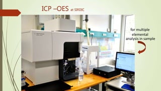 ICP –OES at SIRDIC
for multiple
elemental
analysis in sample
 