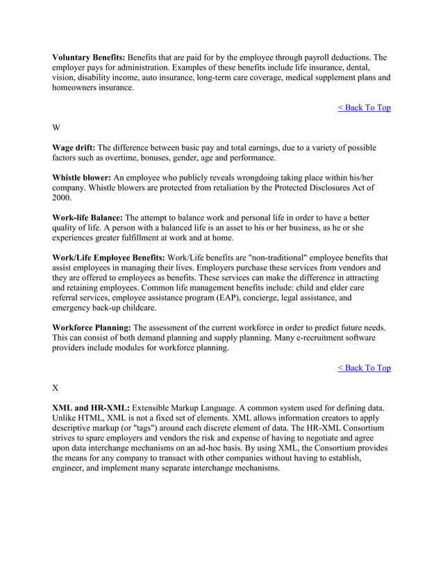 Glossary human resource management PDF