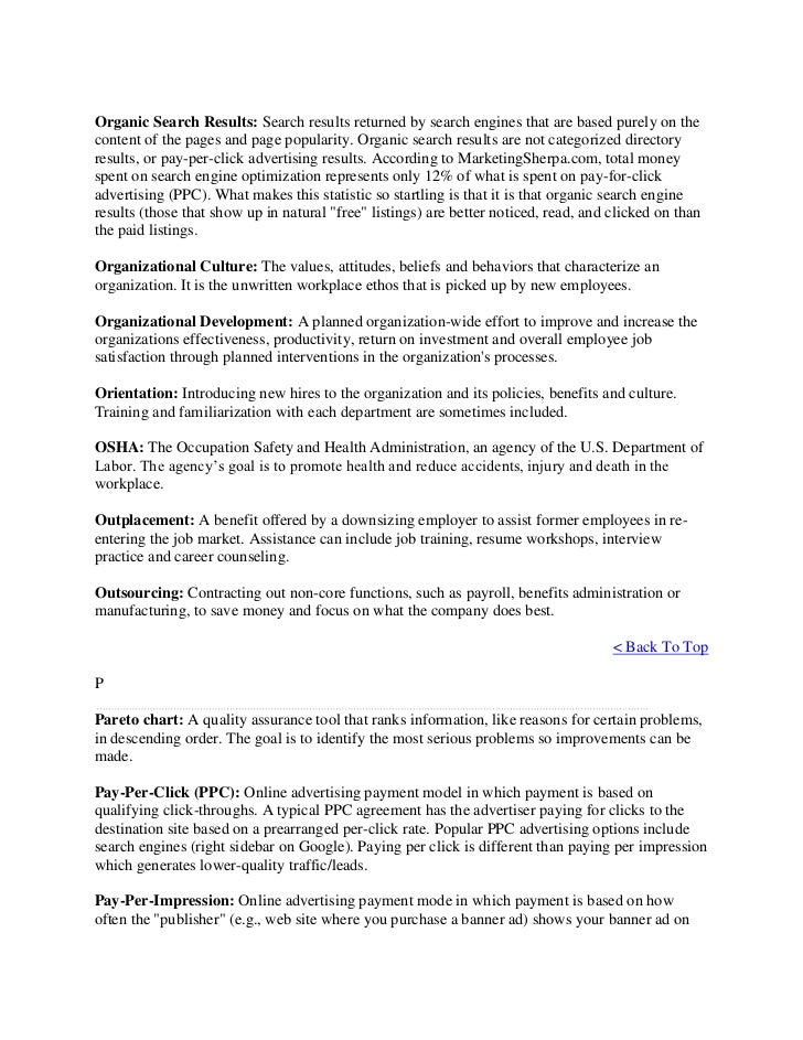 Glossary Human Resource Management