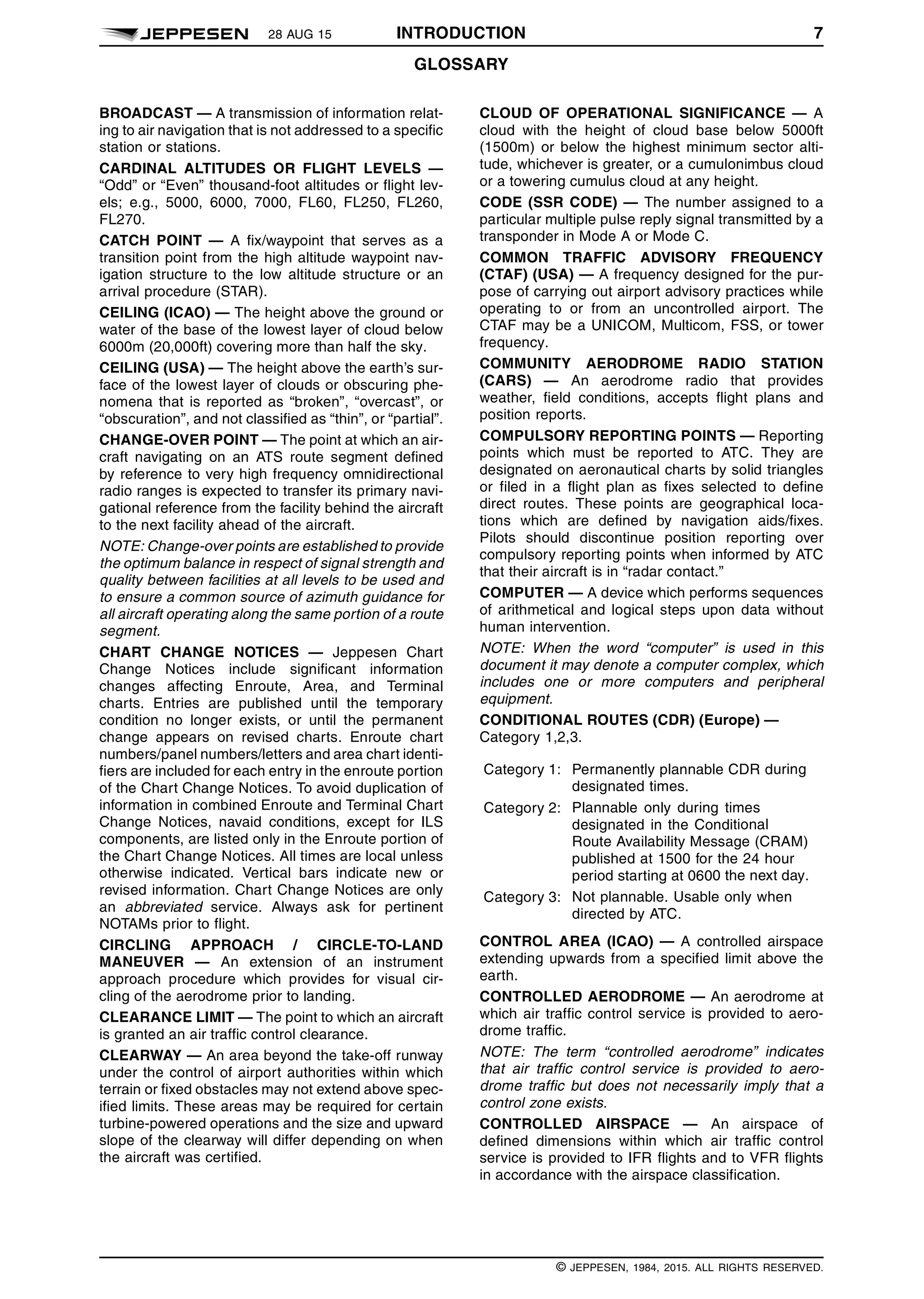 Jeppesen Glossary legends 2016 | PDF