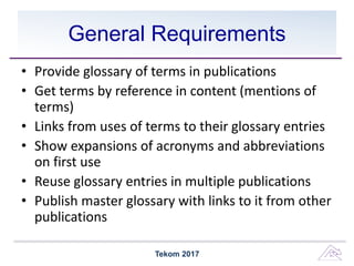 Can I Have a Word: Managing Shared Glossaries and References to Terms ...