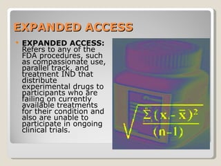 Fda Expanded Access Program Glossary Of Clinical Trials Terms | PPT