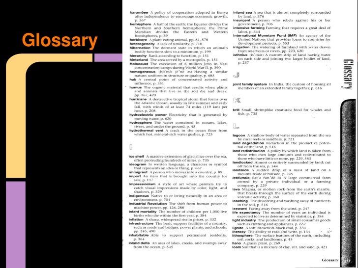 Glossary world geography