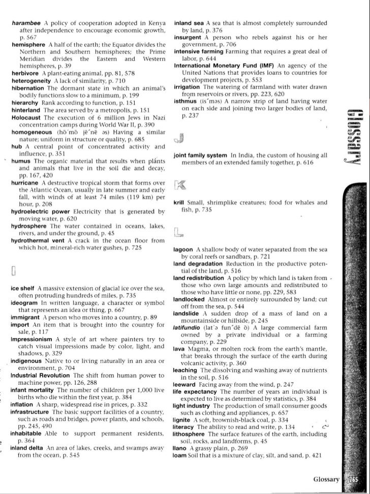 Glossary world geography