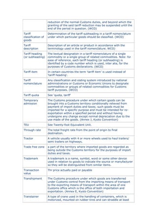 Glossary customs trade_terms for harmonized system oci 2 | PDF