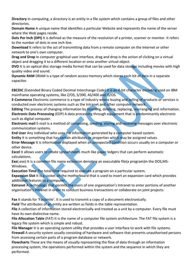 Computer Glossary A to Z Terminology, Vocabulary | PDF | Databases ...