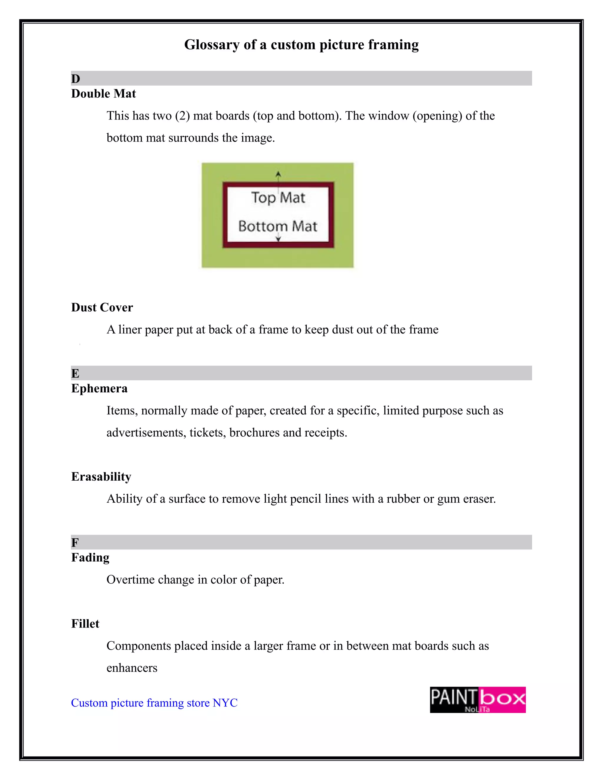 Elements of custom picture framing | PDF | Chemistry | Science