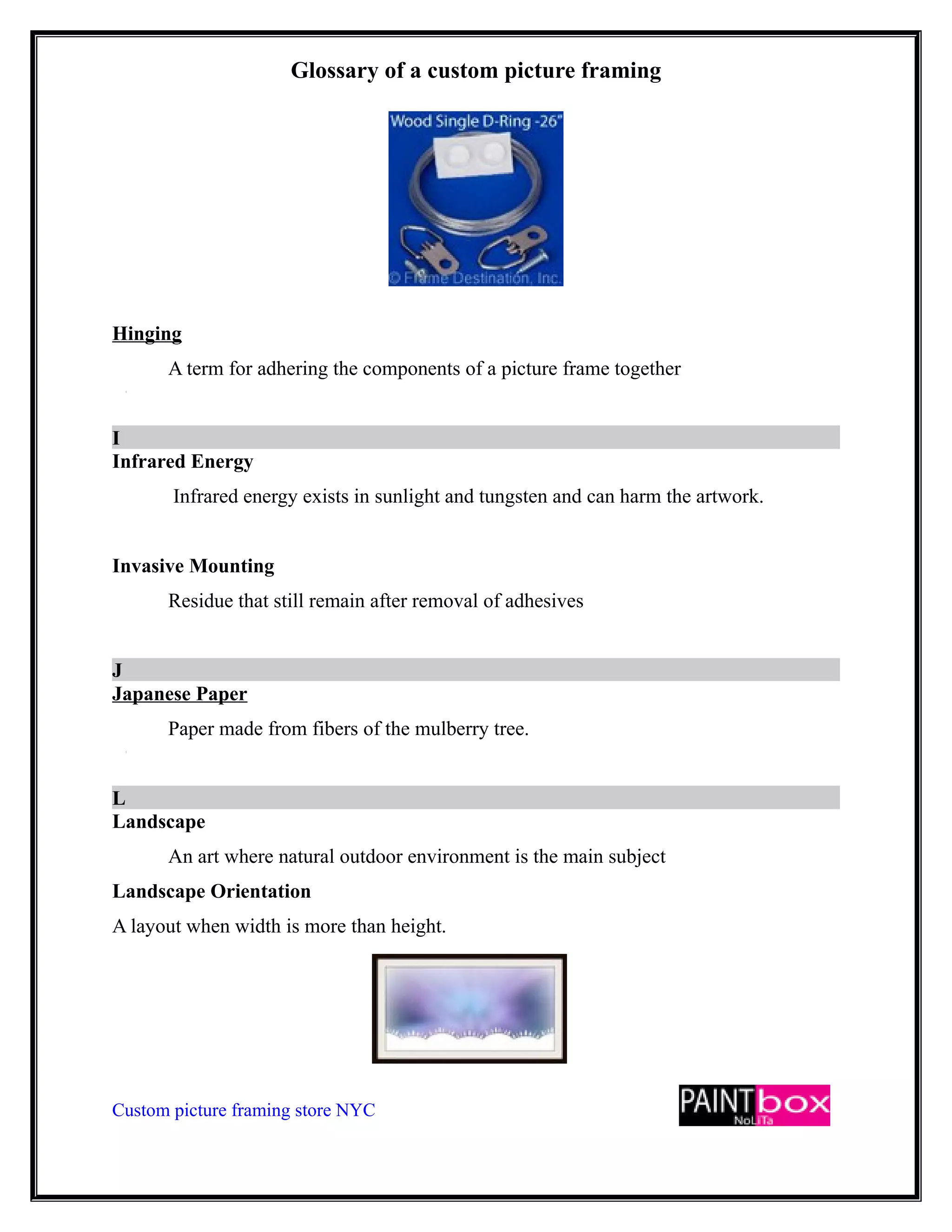 Elements of custom picture framing | PDF | Chemistry | Science
