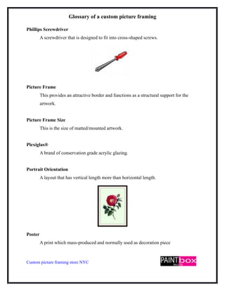 Elements of custom picture framing | PDF