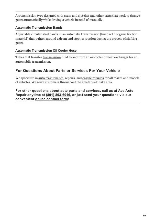 Glossary of Automotive Terms