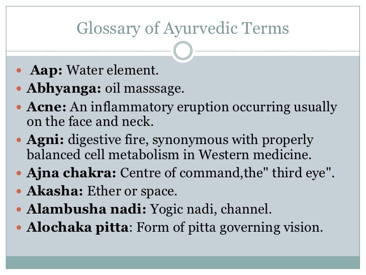 Glossary of ayurvedic terms ayurveda kerala ayurvedic medicine ay…