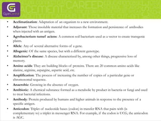 Glossary of biotechnology | PPTX