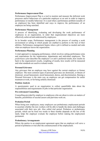 Deficient Work Performance HR Terms | PDF