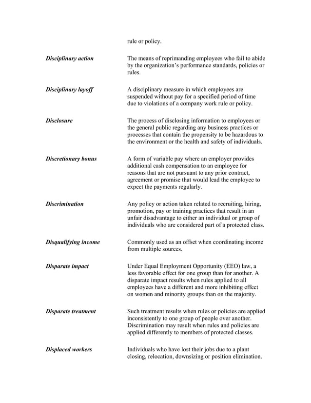 Glossary of Human Resources Management Terms PDF