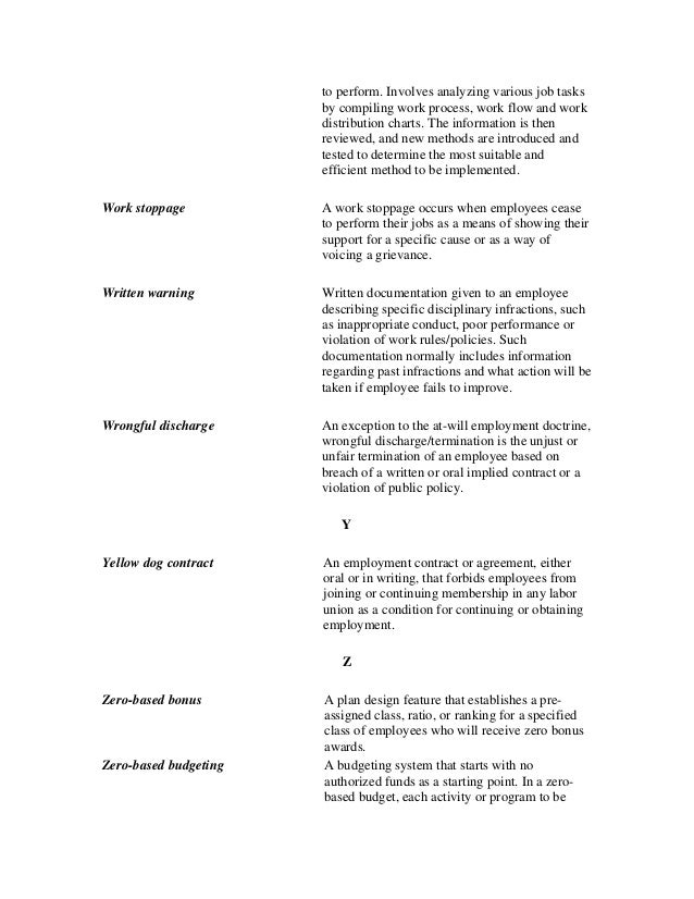 Glossary of Human Resources Management Terms