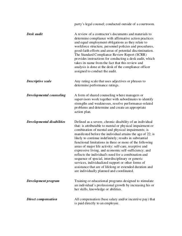 Glossary Of Human Resources Management Terms