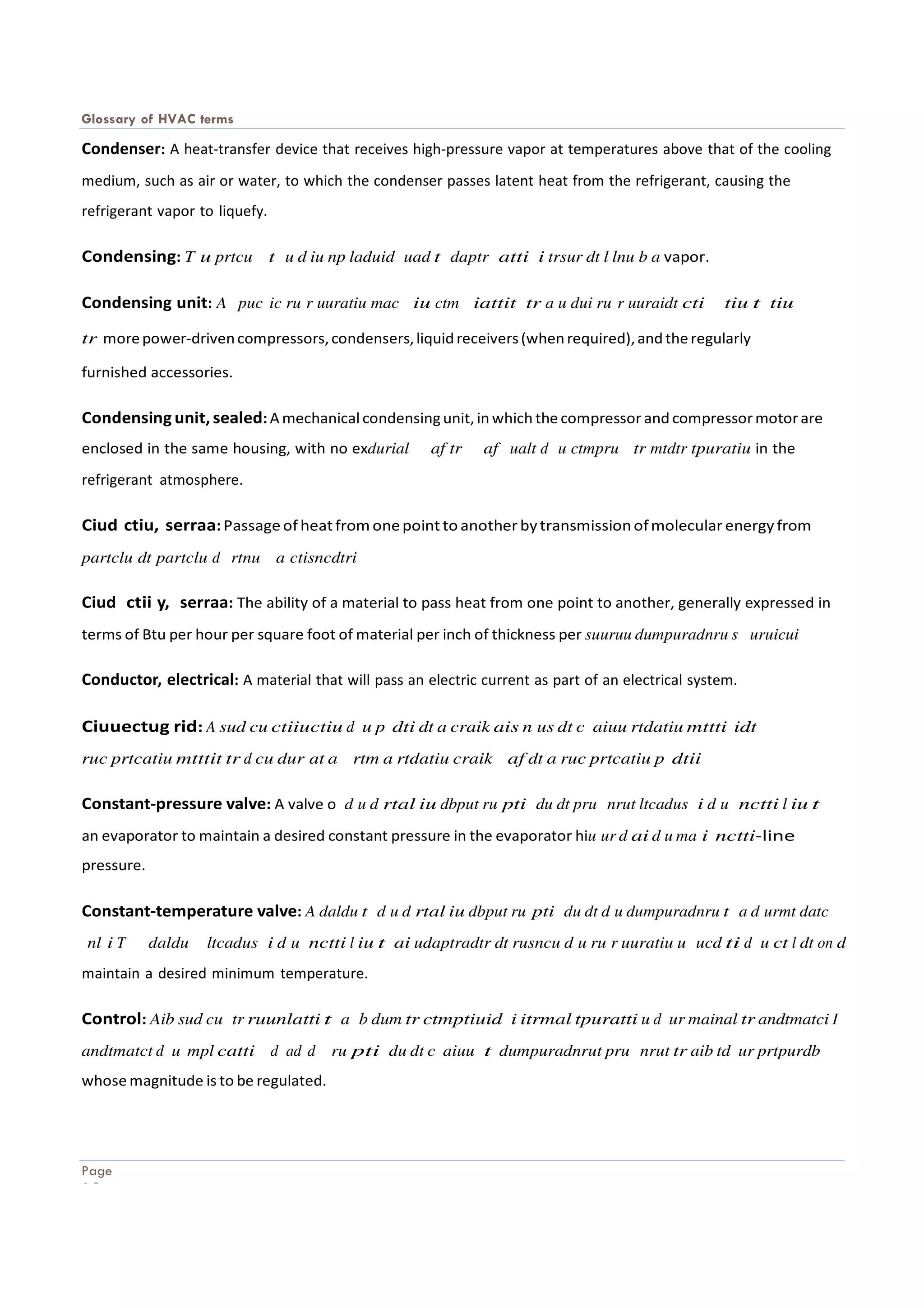 Glossary of HVAC Terms
