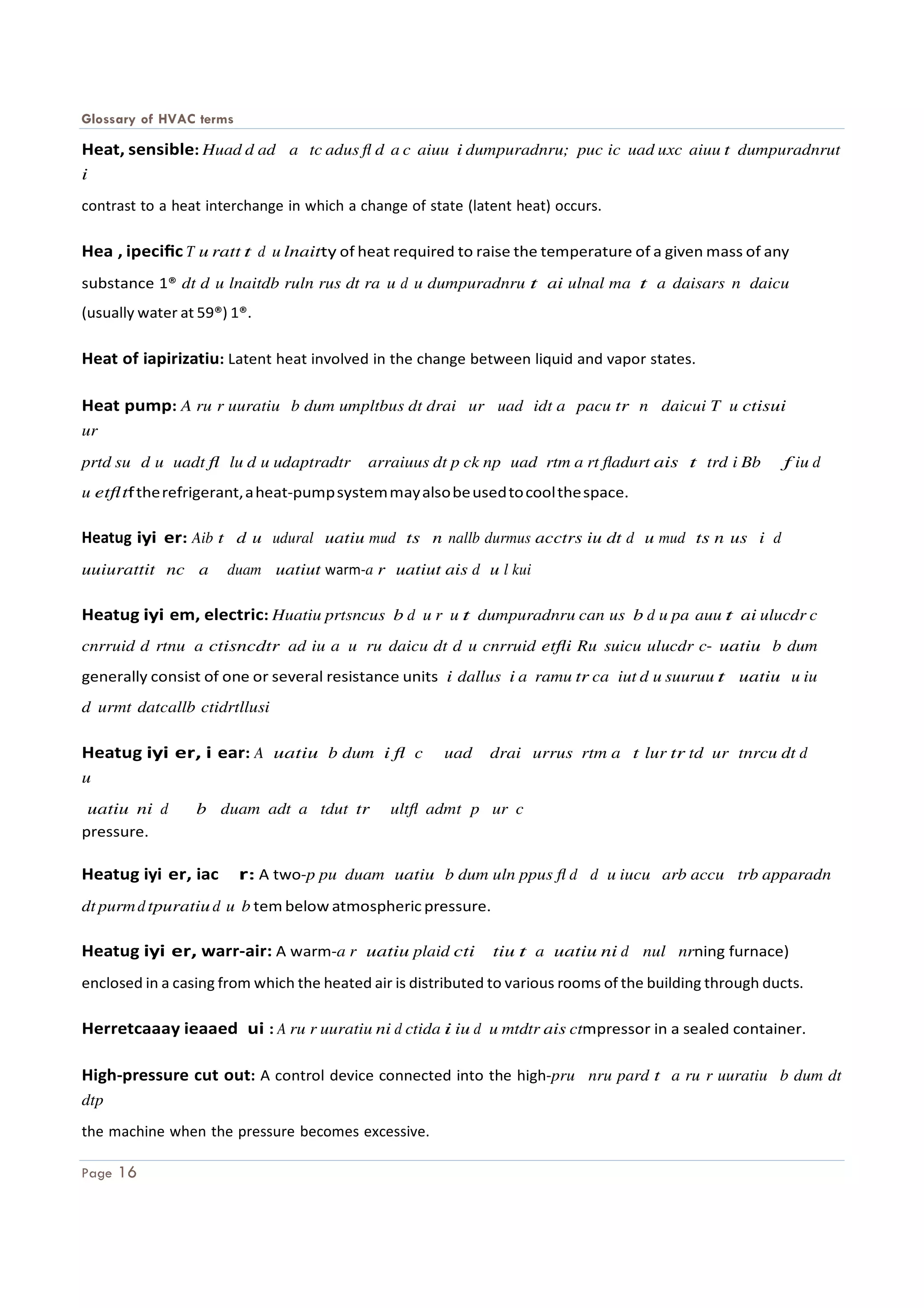 Glossary of HVAC Terms
