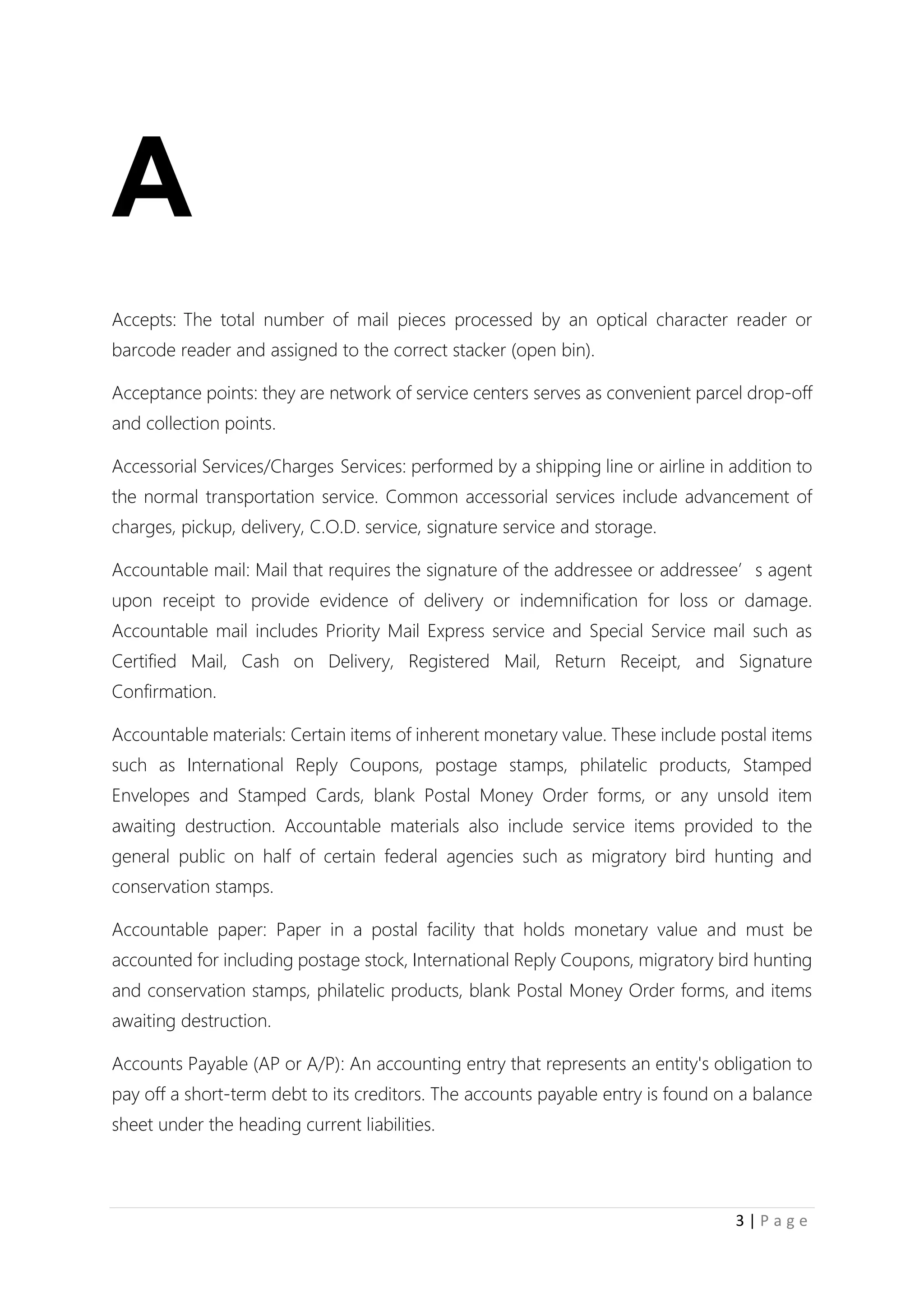 Glossary of logistics and postal logistics | PDF