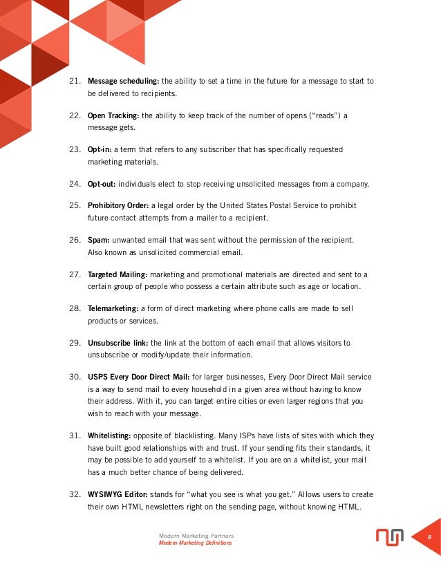 glossary of modern marketing definitions target marketing opt out of flyers in post office box