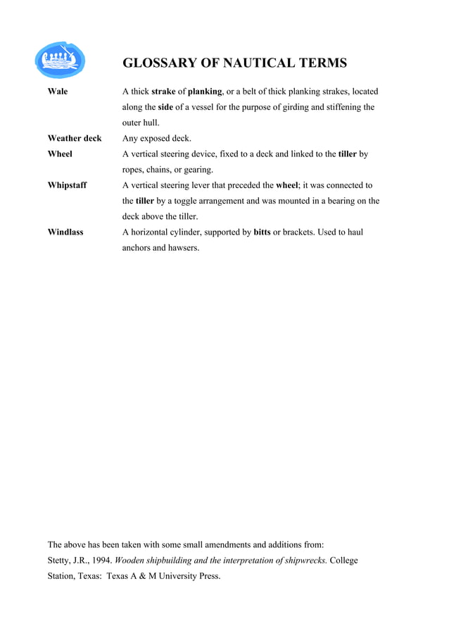 Glossary of Nautical Terms