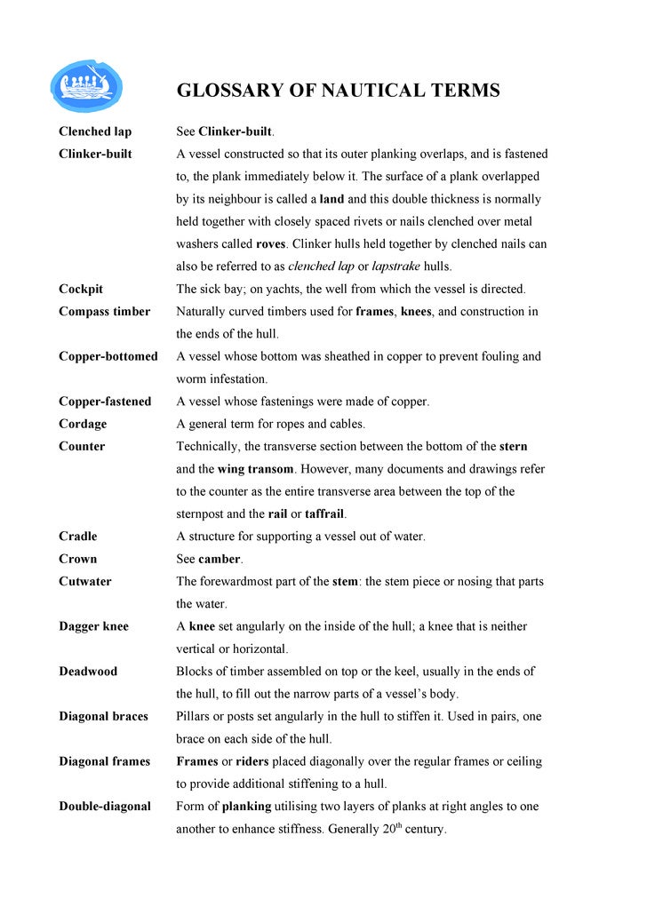 Glossary of Nautical Terms