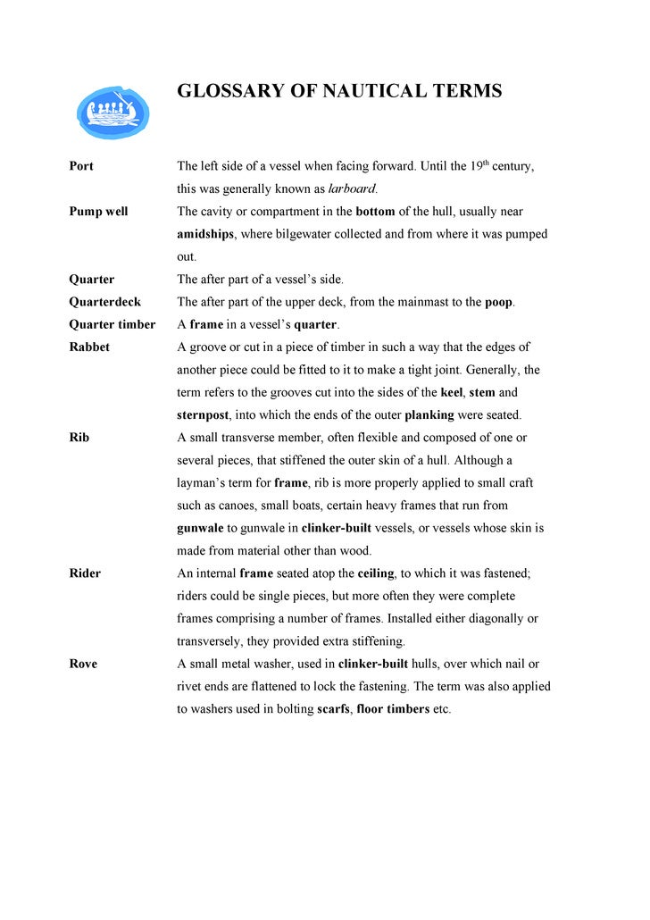 Glossary of Nautical Terms