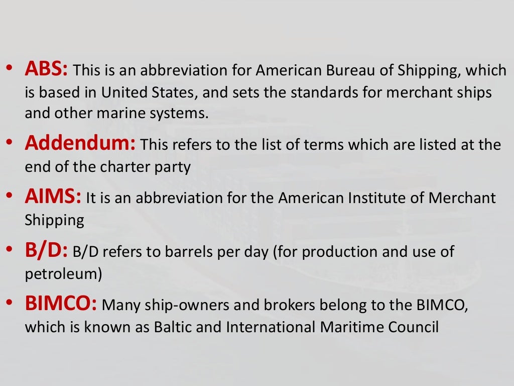 Glossary of Sea Freight Terms
