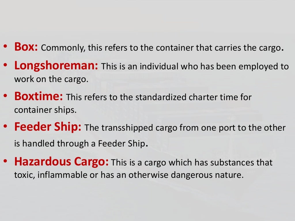 Glossary of Sea Freight Terms