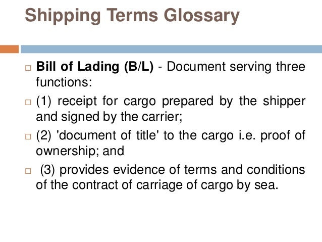 Maritime Shipping Glossary / Dictionary – OXDQH