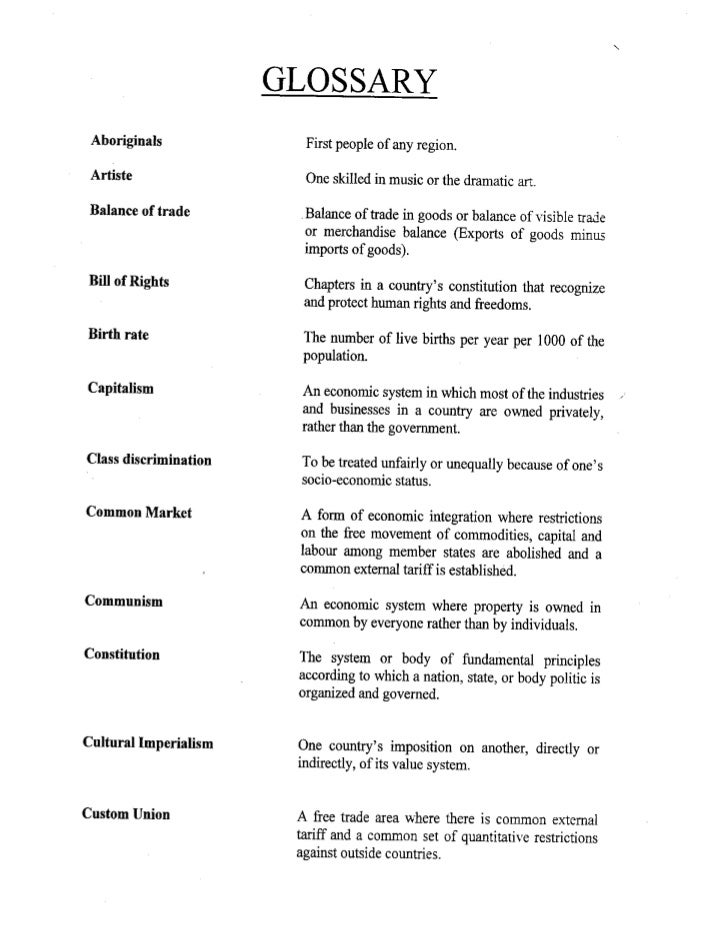 Glossary Of Terms Sixth Form Glossary Of Terms Sixth Form