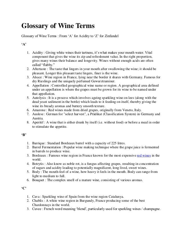 Glossary of wine terms