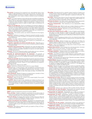 G LOSARIO
Disociación - La separación de un compuesto en dos o más moléculas, átomos o iones

simples. Se aplica generalmente al efecto de la acción del calor o de solventes sobre
substancias disueltas. La reacción es reversible, a diferencia de la descomposición,
que es permanente; es decir, cuando se elimina el solvente, los iones se recombinan.
(Dissociation)
Disparo - Una carga de explosivos de alto poder detonante, generalmente nitroglicerina,
que se detona en un pozo para quebrar la formación y acelerar la recuperación de
petróleo. Ha sido prácticamente reemplazado por la fracturación de la formación
y tratamiento ácido. Ver detonar y disparo de nitroglicerina. 2. Momento en que
se toma una fotografía durante un registro de disparo simple. Ver relevamiento de
dirección (Shot).
Disparo de nitroglicerina - Proceso de estimulación de la formación utilizado por
primera vez hace aproximadamente cien años en Pensilvania. Se coloca nitroglicerina
en el pozo y se la hace explotar para fracturar la roca. Suele utilizarse arena y grava
sobre la carga explosiva para mejorar la eficacia del disparo. En la actualidad, el
disparo de nitrogiserina ha sido reemplazado en gran parte por la fractura de la
formación. (Nitro shooting) Ver fractura de la formación.
Dispersante - Todo producto químico que estimule la dispersión de la fase dispersa.
(Dispersant)
Dispersión - Subdivisión de agregados. La dispersión aumenta la superficie específica
de la partícula; por lo tanto, el resultado es un aumento de la viscosidad y la fuerza
del gel. (Dispersion)
Disperso - Un coloide o substancia dividida en partículas muy finas. (Dispersoid)
Dispositivo de traba - Dispositivo que traba el mandril de un empaquetador a su
alojamiento del encastre. (Lock segment)
Dispositivo registrador de presión de fondo de pozo - Dispositivo que se
utiliza para registrar la presión en un pozo frente a la formación productora. (Bottom
hole pressure bomb)
Dispositivos para mezcla de lodo - El dispositivo más común para agregar sólidos
al lodo es el embudo de mescla . Otros dispositivos de mezcla son: los eyectores, los
agitadores eléctricos, las boquillas mezcladoras de inyección, los barriles químicos,
etc. (Mud mixing devices)
Dolomita - Tipo de roca sedimentaria similar a la piedra caliza, pero rica en carbonato
de magnesio; a veces es roca de reservorio de petróleo. (Dolomite)
Dotación de perforación/dotación de reparación - El perforador, el
enganchador, y dos o mas ayudantes que operan un equipo de perforación o de
reparación en cada turno por día.. (Drilling crew/workover crew) Ver enganchador,
perforador y turno
Drenaje por gravedad - Movimiento de petróleo de reservorio hacia la boca del pozo
por intervención de la fuerza de gravedad. Ante la falta de desplazamiento por agua
o desplazamiento efectivo por gas, el drenaje es una importante fuente de energia
para la producción de petróleo. También se lo llama desplazamiento por segregación.
(Gravitiy drainage)
DST - Drill stem test - Ensayo de pozo. (DST)
Duplex - Bomba de dos cilindros; bomba de lodo de un equipo. (Duplex)
Dureza (del agua) - La dureza del agua se debe principalmente a la presencia de iones
de calcio y magnesio y es independiente de la presencia de los iones ácidos. La dureza
total se expresa en partes por millón de carbonato de calcio o de calcio y, a veces,
en equivalentes por millón de calcio. Para ensayos de dureza, *Ver API RP 13B.
(Hardness [of water])
Dureza Rockwell - Medida de la fuerza de un material ferroso convertido en fuerza
de rotura o resistencia tensora en PSI. (Rockwell hardness)
Dureza total - Ver dureza del agua. (Total hardness)
Dutchman - Pedazo de caño roto o torcido en una conexión hembra. A veces puede
sobrepasar la conexión. (Dutchman)
Dyna-Drill - Motor de fondo de pozo impulsado por el fluido de perforación que
imprime movimiento rotativo a un trépano conectado a la herramienta, por lo que se
elimina la necesidad de rotar toda la columna para perforar el pozo. El Dyna-Drill, que
es un nombre de marca, se utiliza en perforación vertical y en perforación dirigida.
(Dyna-Drill)

E
EBOP - Iniciales de equipamiento preventor de reventones. (BOPE)
Efecto de Jones - Cuando se aumenta la concentración de una solución salina, la

tensión neta de superficie primero disminuye, luego alcanza un mínimo, y finalmente
comienza a aumentar junto con la concentración. (Jones effect)
Efecto de valencia - En general, cuanto más alta es la valencia de un ion, mayor será
el efecto de pérdida de estabilidad que ejercerán estos iones polivalentes sobre las
emulsiones, las suspensiones coloidales, etc. (Valence effect)
Ejercicio con preventor de reventones - Procedimiento de entrenamiento para
asegurar que las dotaciones estén totalmente familiarizadas con las prácticas correctas
de operación que se deben realizar para el uso del equipamiento del preventor de
reventones. Prueba “en seco” de la operación de prevención de reventones. (Blowout
preventer drill)
Elastómero - Sello; elemento sellador de caucho, por ejemplo un O-ring, un V-ring, o
un sello de junta. (Elastomer)

G-11
Electrólisis - Descomposición de un compuesto químico causada por el pasaje de una

corriente eléctrica a través del compuesto o a través de la solución que lo contiene.
La acción corrosiva de las corrientes vagabundas es causada por la electrólisis. *Ver
corrosión. (Electrolysis)
Electrolito - Substancia que se disocia en iones de carga positiva y negativa cuando está
en solución o en estado de fusión y que luego conduce una corriente eléctrica. Los
ácidos, las bases y las sales son electrólitos comunes. (Electrolyte)
Elemento de refuerzo - Aro sellador situado a cada lado del elemento empaquetador
central, cuya función es evitar que éste sea expulsado. (Back-up element)
Elemento empaquetador - Parte elastomérica de una empaquetadura. (Packer
element)
Elementos de tipo copa - Sellos de caucho que se activan solamente por presión, y
no mecanicamente; tapones y herramientas de lavado. (Cup-type elements)
Elementos de tipo empaque - Elastómeros que requieren deformación para poder
sellar. (Packer-type elements)
Elevador para transferencia de varillas - Un tipo de elevador especial diseñado
para ubicar en el lugar adecuado el extremo de una varilla de succión. Permite
al encargado de la torre transferir la varilla a la plataforma entarimada, desde el
elevador regular que se utiliza para sacar la varilla del pozo. (Rod-transfer elevator) Ver
plataforma entarimada.
Elevadores - Conjunto de grampas que sujetan un tiro o una columna de casing, tubing
y barras de sondeo o varillas de bombeo de manera de que se las pueda sacar y bajar
al pozo. (Elevators)
Elevadores de tubing - Aparato de sujeción que se utiliza para sacar tubing. Los
elevadores agarran la tubería justo por debajo del collar superior y se conectan al
gancho por medio de eslabones de acero o asas/orejas?. (Tubing elevators)
Embocar - Guiar una herramienta de pozo abajo hacia el interior del pozo o hacia
arriba al piso del equipo. (Tailing in)
Embocar para enroscar - Guiar el extremo de un caño hacia una junta o una unión
doble cuando se enrosca una conexión. *Ver junta y unión doble
Embolo - Componente básico de la bomba a varillas. (Plunger) Ver bomba a varillas.
Embrague neumático - Elemento provisto de una cámara inflable que, al inflarse,
acciona el embrague y, al desinflarse, lo desconecta. (Air-tube clutch)
Embridar - Unir tubería por medio de bridas durante las conexiones finales de un
sistema de tuberías; en terminología petrolífera, embridar significa también completar
cualquier operación. (Flange-up)
Embudo - *Ver dispositivos para mezcla de lodo. Dispositivo para agregar o alimentar
aditivos de lodo de perforación. (Hopper, jet)
Embudo Marsh - Instrumento que se utiliza para determinar la viscosidad de embudo
Marsh. El embudo Marsh es un recipiente con un orificio fijo en el fondo. Cuando
se lo llena con 1500 cc de agua dulce, un cuarto de galón (946 ml) fluye en 26 +/0,5 segundos. El tiempo de efusión para 1000 cc es de 27,5 +/- 0,5 segundos. Ver
especificaciones en API RP 13B. (Marsh funnel)
Empaque - Elemento del equipo de pozo abajo que consiste en un dispositivo sellador,
otro para sostener o instalar y un pasaje interior para los fluidos; se utiliza para
obstruir la circulación de fluidos a través del espacio anular entre el tubing y la pared
del pozo al sellar el espacio existente entre ellos. Suele estar enroscado a la columna
del tubing a cierta distancia por encima de la zona de producción. El elemento
sellador se expande para impedir la circulación de fluido, salvo a través del interior
de la empaquetadura y del tubing. Los empaquetadores se clasifican de acuerdo con
la configuración, el uso y el método utilizado para fijarlos y conforme a su posibilidad
de ser recuperables (es decir, si pueden removerse cuando resulta necesario o cuando
se deben fresar o perforar y luego destruir). (Packer)
Empaquetado de casing - Método para cementar el casing en un pozo que permite,
en caso necesario, recuperar el casing sin demasiada dificultad. Una vez que se baja
el casing, y antes de inyectar el cemento, se coloca en el pozo un lodo especial,
generalmente de base petróleo. Este lodo no se solidifica, por lo que no se pega al
casing en el área que está por encima del cemento. Como el lodo no se gelifica aún
después de largos períodos, se puede cortar y recuperar el casing por encima de la
sección cementada. Se utiliza este procedimiento en pozos en que la producción no
es segura o es limitada, para poder recuperar parte del casing, el cual es muy valioso.
(Casing pack)
Empaquetador - Elemento que se utiliza para sellar las pérdidas del tubing. (Pack off)
Empaquetador de cuña desviadora - Empaquetador para propósitos especiales
que se coloca en el casing para permitir una operación de desviación.
Empaquetador de engravado - Empaquetador que se utiliza en el método de
terminación de pozos llamado “engravado”. *Ver engravado. (Gravel-pack packer)
Empaquetador de pared - Empaquetador equipado con bloques de fricción o
resortes de arrastre y cuñas, diseñado de manera tal que la rotación de la tubería
libera las cuñas. Los resortes de fricción impiden que las cuñas y el gancho giren con
la tubería y ayudan a que las cuñas al desplazarse sobre un manguito de forma cónica
se fijen a la pared de la tubería a medida que aumenta el peso sobre el empaquetador.
También se lo llama empaquetador de gancho de pared. *Ver empaquetador. (Hookwall packer)
Empaquetador de tipo tándem - Empaquetador provisto de dos elementos de
empaque/copas que se utiliza para tomar un grupo de punzados. (Straddle packer)
Empaquetador inflable - Tipo de empaquetador con elementos empaquetadores
inflables que se utiliza para operaciones a pozo abierto. (Inflatable packer)
Empaquetador para inyección a presión - Empaquetador perforable para
servicio. Retenedor. (Squeeze packer)

 