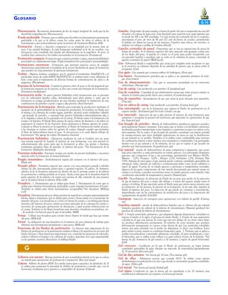 G LOSARIO
Fluorescencia - Re-emisión instantánea de luz de mayor longitud de onda que la luz

absorbida originalmente. (Fluorescence)
Fondo perforable - Término que se utiliza para describir una herramienta permanente
perforable a la que se le deben cortar las cuñas antes de abrir el orificio de la
herramienta y que potencialmente actue la presión de formación (Bottom drill)
Formación - Estrato o depósito compuesto en su totalidad por la misma clase de
roca. Una unidad litológica. A cada formación individual se le da un nombre, con
frecuencia como resultado del estudio del afloramiento en la superficie. A veces, el
nombre hace referencia a los fósiles encontrados en la formación. (Formation)
Formación compacta - Formación que contiene petróleo o agua, cuya permeabilidad y
porosidad son relativamente bajas. (Tight formation) Ver porosidad y permeabilidad.
Formaciones cavernosas - Formación que presenta espacios vacíos de amplias
dimensiones, generalmente el resultado de la acción disolvente de aguas de formación
que pueden no estar presentes. (Cavernous formations)
Fosfato - Algunos fosfatos complejos, por lo general el tetrafosfato (Na6P4O13) y el
pirofosfato ácido de sodio (SAPP, Na2H2P2O7), se utilizan tanto como diluyente de
lodo como para el tratamiento de diversas formas de contaminación de calcio o de
magnesio. (Phosphate)
Fractura de la formación - Cuando la presión sobre el pozo es de tal magnitud que
la formación expuesta no la soporta, se dice que ocurre una fractura de la formación.
(Formation breakdown)
Fracturación ácida - Se ejerce presión hidráulica sobre formaciones que se presume
son de carbonatos (piedra caliza, dolomíticas), para abrir grietas, o para que la
formación se rompa, produciéndose así una fractura mediante la utilización de una
combinación de petróleo y ácido o agua a alta presión. (Acid fracture)
Fracturación de la formación - Método para estimular la producción mediante el
aumento de la permeabilidad de la formación productiva. Se bombea un fluido por
el tubing o la columna de sondeo (agua, petróleo, alcohol, ácido clorhídrico diluído
, gas licuado de petróleo, o espuma) bajo presión hidráulica extremadamente alta, y
se lo impulsa a través de los punzados en el casing. El fluido entra a la formación y la
rompe o la fractura. El fluido lleva granos de arena, esferas de aluminio o de vidrio en
suspensión al interior de las fracturas. Estos elementos se llaman agentes de sostén.
Cuando se libera la presión en la superficie, el fluido de fracturación vuelve al pozo,
y las fracturas se cierran sobre los agentes de sostén, dejando canales que permiten
el flujo de hidrocarburos hacia el pozo. A este proceso se lo suele llamar trabajo de
fracturación.*Ver agente de sostén. (Formation fracture)
Fracturación hidráulica - Operación mediante la cual se bombea por un pozo
una mezcla especial de líquido al interior de una formación, con una presión lo
suficientemente alta como para que la formación se abra. Las grietas o fracturas
resultantes permiten flujo de petróleo al interior del pozo. *Ver fracturación de la
formación. (Hydraulic fracturing)
Fracturas inducidas - Fracturas creadas por medio de presión hidráulica o mecánica
ejercida sobre la formación. (Created fractures)
Fragüe instantáneo - Deshidratación rápida del cemento en el interior del pozo.
(Flash set)
Fresado piloto - Fresadora especial que cuenta con una extensión pesada y tubular
debajo de ella denominada piloto/guía o aguijón/espolón. El piloto, de diámetro
inferior al de la fresadora, presenta un diseño tal que le permite entrar en la tubería
de perforación o tubing perdido en el pozo. Actúa como guía de la fresadora hasta la
parte superior de la tubería y la centra por encima de ella, evitando de esta manera
que la fresadora desvíe la tubería. (Pilot mill)
Fresadora - 1. Herramienta que se utiliza para fresar 2. Herramienta de corte que se
utiliza para eliminar herramientas perforables y para empujar herramientas al fondo.
También se utiliza para fresar herramientas recuperables.*Ver fresadora. (Milling
tool)
Fresadora - Herramienta de pozo abajo provista de superficies cortantes extremadamente
filosas, duras y resistentes, que se utiliza para cortar o fresar metal con el proposito de
retirarlo del pozo. Las fresadoras se corren en barras de sondeo o en tubing para fresar
desechos del interior del pozo, retirar secciones atascadas de la columna de sondeo o
secciones de casing para operaciones de desviación, o para escariar obstrucciones en
el casing. Tambien se las llama fresadoras para desechos, fresadoras escariadoras, etc.
, de acuerdo a la función para la que se las utilize. (Mill)
Fresar - Utilizar una fresadora para cortaro fresar objetos de metal que hay que retirar
del pozo. (Mill [to])
Fresar - La utilización de una fresadora en el extremo de una columna de trabajo para
eliminar una herramienta permanente o una pesca. (Mill-out)
Funciones de los fluidos de perforación - La función más importante de los
fluidos de perforación en la perforación rotativa es llevar a la superficie los recortes del
fondo del pozo. Otras funciones importantes son: controlar las presiones de subsuelo,
enfriar y lubricar el trépano y la columna de sondeo, depositar una capa impermeable
en las paredes, etcétera. (Functions of drilling fluids)

G
Gabarra con asiento - Barcaza provista de una acanaladura lateral en la que se coloca
un mástil para operaciones de perforación y reparación. (Key seat barge)

Galena - Sulfuro de plomo (PbS). En níveles puros (peso específico de alrededor de 7)

se utiliza para aumentar la densidad de fluidos de perforación a niveles que, con la
bentonita, resultarían poco prácticos o imposibles de alcanzar. (Galena)

G-15
Gancho - Dispositivo de gran tamaño y forma de garfio del que se suspenden las asas del

elevador o la cabeza de inyección. Esta diseñado para soportar una carga máxima que
va desde las 100 a las 500 toneladas. Un (os) resorte (s) contenido (s) en el conjunto,
amortiguan el peso de tiros de 90 pies (27 cm) de barras de sondeo, permitiendo
el trabajo sin dañar las roscas de las uniones. Ganchos mas chicos, sin resortes, se
utilizan con tubing y varillas de bombeo (Hook)
Gancho centrador de pared - Dispositivo que se usa en operaciones de pesca de
barras de sondeo. Si el extremo superior del caño atascado está apoyado contra uno
de los lados del pozo, el gancho lo centra en el pozo para poder recuperarlo con
un pescador hembra a mordaza, que se corre en la columna de pesca, conectado al
gancho centrador de pared. (Wall hook)
Gas - Substancia fluida y comprimible que ocupa por completo todo recipiente en que
se la encierre, su volumen depende de la cantidad de presión que se ejerza sobre el
recipiente. (Gas)
Gas agrio - Gas natural que contiene sulfuro de hidrógeno. (Sour gas).
Gas buster - Denominación petrolera que se aplica a un separador primario de lodogas. (Gas buster)
Gas de almacenamiento - Gas que se encuentra acumulado en un reservorio
subterráneo. (Storage gas)
Gas de casing - Gas producido con petróleo. (Casinghead gas)
Gas de conexión - Cantidad de gas relativamente escasa que entra al pozo cuando se
detiene la bomba para poder hacer una conexión. (Connection gas)
Gas de maniobra - Acumulación de gas que entra al pozo durante una maniobra.
(Trip gas)
Gas en cabeza de casing - Gas producido con petróleo. (Casing head gas)
Gas entrampado - gas de la formación que ingresa al fluido de perforación en el
espacio anular.. (Entrained gas) Ver lodo cortado con gas
Gas inyectado - Inyección de gas a alta presión al interior de una formación para
mantener o recuperar la presión del reservorio; gas inyectado en operaciones de gaslift. (Injected gas)
Gas licuado de petróleo - Mezcla de hidrocarburos parafínicos gaseosos pesados,
principalmente butano y propano. Estos gases que se licúan con facilidad a presiones
moderadas pueden transportarse como líquidos y convertirse en gases en cuanto se los
descomprime. Por lo tanto, el gas licuado de petróleo constituye una fuente portátil
de energía térmica que tiene múltiples aplicaciones en áreas en que la distribución
de gas natural no es posible. También se lo utiliza como combustible para motores
de combustión interna y tiene muchos usos domésticos e industriales. Las principales
fuentes son el gas natural y el de refinería, de los que se separa el gas licuado de
petróleo por fraccionamiento. (Liquefied pet. gas)
Gas natural - mezcla de hidrocarburos de gran compresión y expansión, que posee
bajo peso específico y suele presentarse en estado gaseoso. Los principales elementos
gaseosos que componen el gas y sus porcentajes aproximados son Metano 80,0%,
Metano 7,0%, Propano 6,0% , Butano 2,5%, Isobutano 1,5%, Pentano Plus
3,0%. Además de estos gases, el gas natural puede contener cantidades aperciables de
nitrógeno, helio, dióxido de carbono y contaminantes (tales como ácido sulfídrico y
vapor de agua). A pesar de su estado gaseoso a presiones y temperaturas normales,
algunos de los gases componentes de esta mezcla denominada gas natural varían en
cuanto a su forma, y pueden encontrarse tanto en estado gaseoso como líquido, bajo
condiciones adecuadas de temperatura y presión. (Natural gas)
Gas-lift - Procedimiento de elevación de fluido de un pozo por medio de la inyección
de gas al interior del pozo a través del tubing o a través del espacio anular entre el
casing y el tubing. El gas inyectado aeréa el fluido para que ejerza menos presión que
la formación; de tal manera, la presión de la formación, al ser más alta, impulsa al
fluido al exterior del pozo. La inyección de gas puede ser continua o intermitente,
dependiendo esto de las características de producción del pozo y la disposición del
equipamiento de gas-lift. (Gas-lift)
Gasing-up - Inyección de nitrógeno para operaciones con válvula de gas-lift. (Gasingup)
Gasolina natural - mezcla de hidrocarburos líquidos que se obtiene del gas natural
húmedo; gasolina de cabezal de la tubería de revestimiento. (Natural gasoline) Ver
gasolina de cabezal de tubería de revestimiento.
Gel - 1. Estado semisólido, gelatinoso, que adquieren algunas dispersiones coloidales en
reposo. Cuando se lo agita, el gel pasa al estado fluido. 2. Estado de una suspensión
coloidal en el que una fuerzas de corte que esté por debajo de un cierto valor finito
no produce deformación permanente. El esfuerzo de corte mínimo que produce
deformación permanente se conoce como fuerza de gel. Las partículas coloidales
tienen una gran afinidad con el medio de dispersión, es decir, son liofílicas. Estos
geles suelen ocurrir cuando se combinan bentonita y agua. 2. Término que se aplica a
arcillas viscosificadoras comerciales altamente coloidales, de gran rendimiento, como
la bentonita, que se utiliza como relleno y/o para reducir el peso de la lechada. *Ver
fuerza de gel, resistencia de gel inicial y a 10 minutos, y tapón de gasoil bentonital.
(Gel)
Gel cero-cero - Condición en la que el fluido de perforación no logra formar
cantidades apreciables de geles durante un intervalo de inmovilidad (generalmente
de 10 minutos). (Zero-zero gel)
Gel de diez minutos - Ver fuerza gel, 10 min. (Ten minute gel)
Gel de sílice - Substancia porosa que consiste SiO2. Se utiliza como agente
deshidratante en perforación con aire o gas donde se encuentran pequeñas cantidades
de agua.. (Silica gel).
Gel inicial - *Ver fuerza gel inicial. (Initial gel)
Gel plano- Condición en que la fuerza gel no manifiesta a los 10 minutos una
modificación substancial con respecto a la fuerza gel inicial.

 