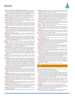 G LOSARIO
Registro de control de la profundidad de punzamiento - Registro especial

de radioactividad que mide la profundidad de cada collar de casing. Una vez que se
conoce la profundidad de los collares es fácil determinar la profundidad exacta de la
formación a perforar al trazar una relación recíproca a la profundidad del collar del
casing con la profundidad de la formación. (Perforating depth control log)
Regulador - Instrumento que reduce la presión o el volumen del fluido que circula por
una línea y mantiene la presión o volumen a un nivel determinado. (Regulator)
Relación de apertura - Relación existente entre la presión necesaria para abrir el
preventor y la del pozo debajo de las esclusas (arietes). (Opening ratio)
Relación gas-petróleo - Medida del volumen de gas producido con el petróleo,
expresada en pes cúbicos por barril, o en metros cúbicos por tonelada métrica, o en
metros cúbicos por metro cúbico. (Gas-oil ratio)
Relevamiento acústico - Método de perfilaje de pozos que, al medir el tiempo que
tardan los impulsos sonoros en viajar una distancia dada a través de la roca, permite
estimar la porosidad de la roca de una formación y el tipo de fluido que contiene.
Este proceso también se denomina perfilaje sónico. Ver perfilaje sónico. (Acoustic
survey)
Relevamiento de la aislación de cemento - (CBL) Método de relevamiento
acústico o perfilaje sónico que registra la calidad o dureza del cemento que se
encuentra en el espacio anular, y que se usa para ligar el casing a la formación. Un
casing que está bien ligado a la formación transmite una señal acústica con rapidez,
mientras que un casing que no está bien ligado transmite la señal con lentitud.
(Cement bond survey)
Relevamiento por cable/alambre - Término genérico que se suele utilizar para
referirse a toda operación de perfilaje que se realiza en un pozo. (Wireline survey)
Ver perfilaje.
Rendimiento - Término que define la calidad de una arcilla al describir el número
de barriles de una lechada con determinado valor en centipioses se pueden obtener
de una tonelada de arcilla. Tomando como referencia el rendimiento, las arcillas se
clasifican como: bentonita, de alto rendimiento, de bajo rendimiento, etc. Consultar
procedimientos en API RP 13B. (Yield)
Reología - Ciencia que se ocupa de la deformación y la circulación de agua. (Rheology)
Reparar - Llevar a cabo una o más de una variedad de operaciones de
reacondicionamiento en un pozo de petróleo en producción, para tratar de
aumentar la producción. Ejemplos de operaciones de reparación: Profundización,
retrotaponamiento, sacada y recolocación de tuberías auxiliares de revestimiento
(liners), inyección de cemento a presión, etc. (Workover)
Reperforable - Relativo a empaquetadores (packers) y otras herramientas que se dejan
en el pozo para ser eliminadas luego con el trépano. El equipo reperforable está hecho
de fundición, aluminio, plástico, o algún otro material blando y frágil. (Drillable)
Resina - Complejo semisólido o sólido, mezcla amorfa de compuestos orgánicos que
no tiene un punto de ebullición definitivo ni tendencia a cristalizarse. Las resinas
pueden ser un conjunto de materiales compuestos que se puede agregar a los fluidos
de perforación para conceder propiedades especiales al sistema, a la pared de revoque,
etc. (Resin)
Resistencia al corte - Medición del valor de corte del fluido. Esfuerzo cortante
mínimo capaz de producir deformación permanente. Ver fuerza del gel. (Shear
strength).
Resistencia de gel - capacidad, o medida de la capacidad, de un colide de desarrollar
y mantener estado de gel. La resistencia de gel de un fluido de perforación determina
su capacidad de mantener sólidos en suspensión. A veces se agrega bentonita y
otras arcillas coloidales a los fluidos de perforación para aumentar su fuerza gel. La
resistencia de gel es una unidad de presión que se suele expresar en libras/100 pies
cuadrados. Es una medida de las mismas fuerzas interpartículas de un fluido que
se determinan por el punto de fluencia, con la diferencia de que la resistencia
gel se considera bajo condiciones estáticas, mientras que el punto de fluencia se
considera bajo condiciones dinámicas. Las mediciones habituales de resistencia gel
son la resistencia de gel inicial y la fuerza gel a 10 minutos. (Véase). Ver corte, medidor
de fuerza de corte y Tixotropía. (Gel strength)
Resistencia de gel a 10 minutos - La resistencia de gel de un fluido a 10 minutos
es la lectura máxima de un viscosimetro de lectura directa luego de que el fluido
permanece en reposo por 10 minutos. La lectura se expresa en libras/100 pies
cuadrados. *Ver API RP 13B para detalles de procedimiento del ensayo. (Gel strength,
10-min)
Resistencia de gel inicial - La resistencia de gel inicial de un fluido es la lectura
máxima de un viscosímetro de lectura directa luego de que el fluido permanece en
reposo por 10 segundos. La lectura se expresa en libras/100 pies cuadrados. *Ver API
RP 13B para detalles de procedimiento del ensayo. (Gel strength, Initial)
Resistividad - Resistencia eléctrica al paso de una corriente, que se expresa en
ohmímetros; la recíproca de conductibilidad. Los lodos de agua dulce se suelen
caracterizar por su alta resistividad, mientras que los lodos de agua salada, por su baja
resistividad. (Resistivity)
Resorte de arrastre - Resorte de fricción que proporciona un “arrastre” en el D.I.
del casing lo que brinda un punto de apoyo para las herramientas, centralización, y/o
resistencia a la rotación. (Drag spring)
Retardador - Compuesto químico (por ejemplo, yeso, tanato de sodio calcificado, etc.)
que se utiliza para prolongar el espesamiento, fijación o el tiempo de endurecimiento
de los cementos de pozos petrolíferos. Opuesto a un acelerador. (Retarder)
Retenedor - Empaquetador de inyección de cemento perforable que provee un control
de flujo positivo. (Retainer)
Retenedor de cemento - Empaquetador perforable permanente. (Cement retainer)

G-27
Retrotaponar- Colocar cemento en o cerca del fondo del pozo para excluir el agua

del fondo, desviar el pozo o comenzar la producción. Puede realizarse mecánicamente
mediante cable, tubing o barra de sondeo. (Plug back)
Reventón - 1- Afluencia descontrolada de gas, petróleo u otros fluidos de un pozo a la
atmósfera u a otra zona. Un reventón, o pozo surgente, ocurre cuando la presión de
la formación excede la presión ejercida por la columna de fluido de perforación. Una
surgencia es una advertencia de que se está por producir un reventón. Ver presión de
formación, pozo surgente y surgencia. 2. Blowout - Expulsar una cantidad de agua y
vapor de una caldera para disminuir la concentración de minerales. (Blowout)
Reventón subterráneo - Flujo descontrolado de fluidos de formación desde una
zona de subsuelo a otra zona de subsuelo. (Underground blowout)
Reversión - Cuando un fluido de perforación se comporta de manera opuesta a la
que se pretendía. Se dice que una emulsión de agua en petróleo sufre una inversión
cuando se invierten las fases continua y dispersa. (Flipped)
Revertir - Desplazar el fluido del pozo de regreso hacia la superficie; desplazar el
volumen de tubing hacia la pileta. (Reversing out)
Revoque - 1. Sólidos de lodo que deposita por filtración el fluido de perforación en
la pared permeable del pozo. 2. Los sólidos en suspensión que se depositan en un
medio poroso durante el proceso de filtración. *Ver también consistencia de la torta.
(Filter cake)
Revoque de pared - Material sólido depositado a lo largo de las paredes del pozo
como resultado de la filtración de la parte fluida del lodo a la formación. (Wall cake)
RGL - Relación gas-petróleo. Gas-liquid ratio (GLR)
Roca de Sello - 1. Roca impermeable que recubre un reservorio de petróleo o de gas
que tiende a impedir la migración de petróleo o de gas al exterior del reservorio.
2. El estrato poroso que recubre a los domos de sal que puede servir como roca de
reservorio. (Cap rock)
Roca reservorio - Roca permeable que contiene petróleo o gas en cantidad
considerable. (Reservoir rock)
Romper la circulación - Poner en funcionamiento la bomba de lodo para restaurar
la circulación de la columna de lodo. Dado que la columna de fluido de perforación,
estancada, se gelifica durante el período en que no circula, generalmente se requiere
una bomba de alta presión para comenzar la circulación. (Break circulation)
Rosca trapezoidal - Conexión roscada especial. (Buttress)
Rota tapón - Herramienta utilizada para fresar sobre retenedores de tapones puente/
cemento, al tiempo que se recuperan los residuos una vez fresados. (Plug pucker)
Rotar - Eliminar una herramienta permanente de interior de pozo mediante trépano
para formaciones duras o trépano común. (Drill-out)
Rotar cemento - Operación durante el procedimiento de perforación por la cual
se perfora el cemento del casing antes de seguir perforando o antes de intentar la
terminación. (Drilling out)
Rotary - Maquinaria utilizada para dar potencia/fuerza de rotación a la barra de sondeo,
provocando así un movimiento vertical de la tubería para la perforación rotatoria.
Las modernas maquinarias rotary presentan un componente especial, el buje rotativo,
para hacer girar el buje del vástago y lograr el movimiento vertical del vástago mientras
el sondeo gira. Ver perforación rotatoria, buje maestro y buje del vástago.
Rotura de emulsión - Aparición de petróleo en la superficie del lodo cuando este
petróleo había sido combinado previamente en emulsión con el lodo. (Breakout, oil)
Rotura por torsión - 1. Dícese de barras de sondeo o portamechas que se parten o
se rompen como consecuencia de la fatiga del metal de la tubería o por mal manejo.
2. Rotura de una unión de barras por aplicación de un esfuerzo excesivo por parte de
la mesa rotativa. (Twist-off)
RTTS - Nombre comercial de una herramienta de inyección recuperable.

S
Sacada de tubería bajo presión del pozo - Sacar el sondeo cuando el pozo está
cerrado por causa de una surgencia. (Stripping out)

SAL - Separador de agua libre. Free water knokout (FWKO)
Sal - En la terminología de lodos, la palabra sal se aplica al cloruro de sodio (NaCl).

En términos químicos, también se aplica a cualquiera de los elementos de una clase
de compuestos similares que se forma cuando el ácido de hidrógeno de un ácido se
reemplaza en parte o en su totalidad por un radical de metal o metálico. Las sales se
forman por acción de los ácidos sobre los metales, o de los óxidos e hidróxidos, en
forma directa con amoníaco, y de otras formas. (Salt)
Salmuera - Agua saturada de sal común, o que tiene una alta concentración de sal
común (cloruro de sodio), asimismo, toda solución salina que contenga otras sales,
tales como cloruro de calcio, cloruro de zinc, nitrato de calcio, etc. (Brine)
Saturación de fluido - La cantidad de volumen poral de roca de reservorio ocupado
por agua, petróleo o gas, que se mide en un análisis de testigo normal. (Fluid
saturation)
SB o SB y A - Sedimento de base, o sedimento de base y agua.(BS or BS & W)
Schlumberger - Una de las empresas pioneras en el perfilaje eléctrico de pozos, cuyo
nombre se debe a un científico francés que desarrolló el método por primera vez. Hoy
en día, muchas compañías brindan servicios de perfilaje de todo tipo.
SDP -Sacada del pozo. (Pull out of hole )- (POOH)
Secuestro - Formación de un complejo estable de calcio, magnesio y hierro por
tratamiento de agua o lodo con ciertos fosfatos complejos. (sequestration)

 