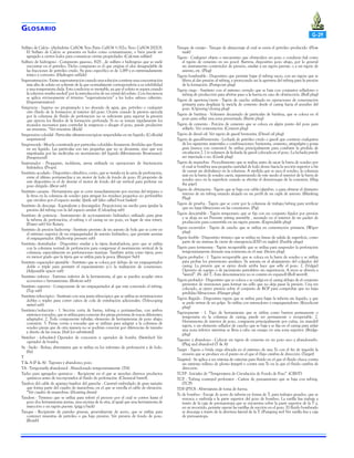 G LOSARIO
Sulfato de Calcio - (Anhidrita: CaSO4; Yeso Paris: CaSO4 1⁄2 H2o; Yeso: CaSO4 2H2O).
El Sulfato de Calcio se presenta en lodos como contaminante, o bien puede ser
agregado a ciertos lodos para comunicar ciertas propiedades. (Calcium sulfate)
Sulfuro de hidrógeno - Compuesto gaseoso, H2S , de sulfuro e hidrógeno que se suele
encontrar en el petróleo. Dicho compuesto es el que origina el olor desagradable de
las fracciones de petróleo crudo. Su peso específico es de 1,189 y es extremadamente
tóxico y corrosivo. (Hydrogen sulfide)
Supersaturación - Existe supersaturación cuando una solución contiene una concentración
más alta de soluto en solvente de la que normalmente correspondería a su solubilidad
a una temperatura dada. Esta condición es inestable, ya que el soluto se separa cuando
la solución resulta seeded? por la introducción de un cristal del soluto. Con frecuencia
se aplica erróneamente el término “supersaturación” a los lodos salinos calientes.
(Supersaturation)
Surgencia - Ingreso no programado y no deseado de agua, gas, petróleo o cualquier
otro fluido de la formación al interior del pozo. Ocurre cuando la presión ejercida
por la columna de fluido de perforación no es suficiente para superar la presión
que ejercen los fluidos de la formación perforada. Si no se toman rápidamente los
recaudos necesarios para controlar la surgencia o ahogar el pozo, puede producirse
un reventón. *Ver reventón. (Kick)
Suspensión coloidal - Partículas ultramicroscópicas suspendidas en un líquido. (Colloidal
suspension)
Suspensoide - Mezcla constituida por partículas coloidales finamente divididas que flotan
en un líquido. Las partículas son tan pequeñas que no se decantan, sino que son
impulsadas por las moléculas en movimiento del líquido (Movimiento Browniano).
(Suspensoid)
Sustentador - Proppants, molduras, arena utilizada en operaciones de fracturación
hidráulica. (Props).
Sustituto acodado - Dispositivo cilíndrico, corto, que se instala en la sarta de perforación,
entre el último portamechas y un motor de lodo de fondo de pozo. El propósito de
este dispositivo es el de desviar el motor de fondo del eje vertical para perforar un
pozo dirigido. (Bent sub)
Sustituto canasta - Herramienta que se corre inmediatamente por encima del trépano o
la fresa en la columna de sondeo para atrapar los residuos pequeños no perforables
que circulen por el espacio anular. (Junk sub [also called boot basket)
Sustituto de descarga - Equivalente a descargador. Proporciona un medio para igualar la
presión del tubing con la del espacio anular. (Unloading sub)
Sustituto de potencia - Instrumento de accionamiento hidráulico utilizado para girar
la tubería de perforación, el tubing o el casing en un pozo, en lugar de una rotary.
(Power sub) Ver Rotary.
Sustituto de presión hydro-trip - Sustituto provisto de un asiento de bola que se corre en
el extremo superior de un empaquetador de asiento hidráulico, que permite asentar
el empaquetador. (Hydro-trip pressure sub)
Sustituto destrabador - Dispositivo similar a la tijera destrabadora, pero que se utiliza
con la columna normal de perforación para compensar el movimiento vertical de la
columna, especialmente en perforaciones marinas. También actúa como tijera, pero
en menor grado que la tijera que se utiliza para la pesca. (Bumper Sub)
Sustituto espaciador ajustable - Sustituto que se coloca por debajo de un empaquetador
doble o triple para permitir el espaciamiento y/o la realización de conexiones.
(Adjustable spacer sub)
Sustituto inferior - Extremo inferior de la herramienta, al que se pueden acoplar otros
accesorios o herramientas. (Bottom sub)
Sustituto superior - Componente de un empaquetador al que está conectado el tubing.
(Top sub)
Sustituto telescópico - Sustituto con una junta telescópica que se utiliza en terminaciones
dobles o triples para correr caños de cola de entubación adicionales. (Telescoping
swivel sub)
Sustituto/reducción - 1. Sección corta de barras, tubing o portamechas, con ambos
extremos roscados, que se utiliza para conectar dos piezas provistas de roscas diferentes;
adaptador. 2. Todo componente tubular; elemento de herramientas de pozo abajo;
conexión. 3. Piezas cortas y roscadas que se utilizan para adaptar a la columna de
sondeo piezas que de otra manera no se podrían conectar por diferencias de tamaño
y diseño de las roscas. (Sub [or substitute])
Switcher - (obsoleto) Operador de concesión u operador de bomba. (Switcher) Ver
operador de bomba.
Sx - Sacks - Bolsas; abreviatura que se utiliza en los informes de perforación y de lodo.
(Sx)
T
T & A (P & A) - Tapones y abandono; pozo.
TA - Temporarily abandoned - Abandonado temporariamente. (TA)
Tacho para agregados químicos - Recipiente en el que se mezclan diversos productos
químicos antes de incorporarlos al fluido de perforación. (Chemical barrel).
Tambor del cable de aparejo/tambor del guinche - Carretel embridado de gran tamaño
que forma parte del cuadro de maniobras, en el que se enrolla el cable de elevación.
*Ver cuadro de maniobras. (Hoisting drum)
Tandem - Término que se utiliza para referir el proceso por el cual se corren hasta el
pozo dos herramientas juntas, una encima de la otra, al igual que una herramienta de
inyección o un tapón puente. (pigg y back)
Tanque - Recipiente de paredes gruesas, generalmente de acero, que se utiliza para
contener muestras de petróleo o gas bajo presión. Ver presión de fondo de pozo.
(Bomb)

G-29
Tanque de ensayo - Tanque de almacenaje al cual se envía el petróleo producido. (Flow
tank)
Tapón - Cualquier objeto o mecanismo que obstaculice un pozo o conducto (tal como
el tapón de cemento en un pozo). Barrera; dispositivo pozo abajo, por lo general
un instrumento contenedor de presión, similar a un tapón puente, o a un tapón de
asiento, etc. (Plug)
Tapón bombeable - Dispositivo que permite bajar el tubing vacío, con un tapón que se
libera al dar presión al tubing, y provocando así la apertura del tubing para la presión
de la formación. (Pump-out plug)
Tapón ciego - Sustituto con el extremo cerrado que se baja con conjuntos selladores o
tubing de producción para abrirse paso a la fuerza en caso de obstrucción. (Bull plug)
Tapón de apertura/cierre - Tapón de caucho utilizado en operaciones de cementación
primaria para desplazar la mezcla de cemento desde el casing hacia el annulus del
pozo. (Opening/closing plug)
Tapón de baritina - Volumen decantado de partículas de baritina, que se coloca en el
pozo para sellar una zona presurizada. (Barite plug)
Tapón de cemento - Porción de cemento que se coloca en algún punto del pozo para
sellarlo. Ver cementación. (Cement plug)
Tapón de diesel oil- Ver tapón de gasoil bentonita. (Diesel oil plug)
Tapón de gasoil-bentonita - Lechada de petróleo crudo o gasoil que contiene cualquiera
de los siguientes materiales o combinaciones: bentonita, cemento, attapulgita y goma
guar (nunca con cemento). Se utiliza principalmente para combatir la pérdida de
circulación 2. Un volumen de lechada de gasoil colocada en el pozo. La lechada puede
ser inyectada o no. (Gunk plug)
Tapón de maniobra - Procedimiento que se realiza antes de sacar la barra de sondeo por
el cual se bombea una pequeña cantidad de lodo denso hacia la sección superior a fin
de causar un desbalance en la columna. A medida que se saca el sondeo, la columna
más en la barra de sondeo caerá, manteniendo de este modo el interior de la barra de
sondeo seco en la superficie cuando se efectúe el desenrosque de la conexión. (Slug
the pipe).
Tapón de obturación - Tapón que se baja con cable/alambre, o para obturar el diámetro
interno de un tubing estando alojado en un perfil de un niple de asiento. (Blanking
Plug)
Tapón de prueba - Tapón que se corre por la columna de trabajo/tubing para verificar
que no haya filtraciones en las conexiones. (Pig)
Tapón descartable - Tapón temporario que se fija con un conjunto fijador por presión
y se aloja en un Pressure setting assembly , asentado en el interior de un packer de
producción para convertirlo en un tapón puente. (Expendable plug)
Tapón escurridor - Tapón de caucho que se utiliza en cementación primaria. (Wiper
plug)
Tapón fusible - Dispositivo térmico que se utiliza en líneas de salida de superficie, como
parte de un sistema de cierre de emergencia (ESD en inglés). (Fusible plugs)
Tapón para tormentas - Tapón recuperable que se utiliza para suspender la perforación
temporariamente durante una tormenta en el mar. (Storm plug)
Tapón probador - 1. Tapón recuperable que se coloca en la barra de sondeo y se utiliza
para probar los preventores anulares. Se asienta en el alojamiento del colgador del
casing. La presión que se ejerce desde arriba hace que selle el pozo. 2. (Vulgar)
Operario de equipo o de yacimiento petrolífero sin experiencia. A veces se abrevia a
“weevil”. (N. del T.: Esta denominación no es común en espanol) (Boll weevil).
Tapón probador - Dispositivo que se coloca o se cuelga en el casing debajo de el conjunto
preventor de reventones para formar un sello que no deja pasar la presión. Una vez
colocado, se ejerce presión sobre el conjunto de BOP para comprobar que no haya
pérdidas/filtraciones. (Hanger plug)
Tapón Rápido - Dispositivo tapón que se utiliza para bajar la tubería sin líquido, y que
se pude retirar de un golpe. Se utiliza con retenedores y empaquetadores. (Knock-out
plug)
Tapón-puente - 1. Tipo de herramienta que se utiliza como barrera permanente o
temporaria en la columna de casing; puede ser permanente o recuperable. 2.
Herramienta de interior de pozo, compuesta principalmente por cuñas, un mandril
tapón, y un elemento sellador de caucho que se baja y se fija en el casing para aislar
una zona inferior mientras se lleva a cabo un ensayo en una zona superior. (Bridgeplug)
Tapones y abandono - Colocar un tapón de cemento en un pozo seco y abandonarlo.
(Plug and abandon) (T & A)
Target - Tapón o brida ciega ubicada en el extremo de una Te con el fin de impedir la
erosión que se produce en el punto en el que el flujo cambia de dirección. (Target)
Targeted - Se aplica a un sistema de cañerías para fluido en el que el fluido choca contra
un extremo relleno de plomo (target) o contra una Te en la que el fluido cambia de
dirección.
TCFP - Iniciales de “Temperatura de Circulación de Fondo de Pozo”. (CBHT)
TCP - Tubing conveyed perforator - Cañón de punzamiento que se baja con tubing.
(TCP)
TDF (PTO) - Abreviatura de toma de fuerza.
Te de bombeo - Encaje de acero de tubería en forma de T, para trabajos pesados, que se
enrosca o embrida a la parte superior del pozo de bombeo. La varilla lisa trabaja a
través de la caja de prensaestopa que se encuentra sobre la parte superior de la T y,
en su recorrido, permite operar las varillas de succión en el pozo. El fluido bombeado
se descarga a través de la abertura lateral de la T. (Pumping tee) Ver varilla lisa y caja
de prensaestopa.

 