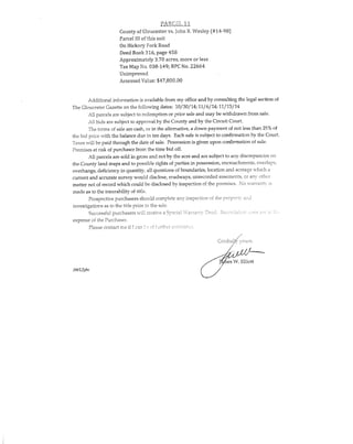 Gloucester, VA Tax Auction, Nov  2014