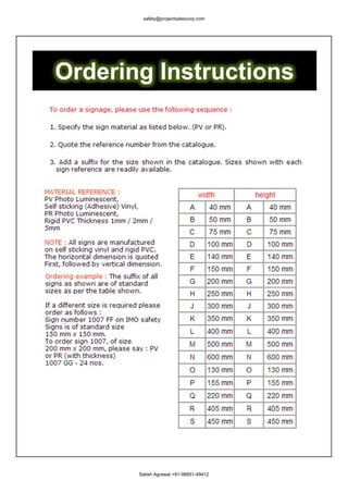safety@projectsalescorp.com




Ordering Instructions




       Satish Agrawal +91-98851-49412
 