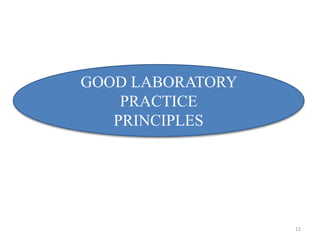 GOOD LABORATORY
PRACTICE
PRINCIPLES
12
 