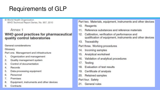 good laboratory practices for