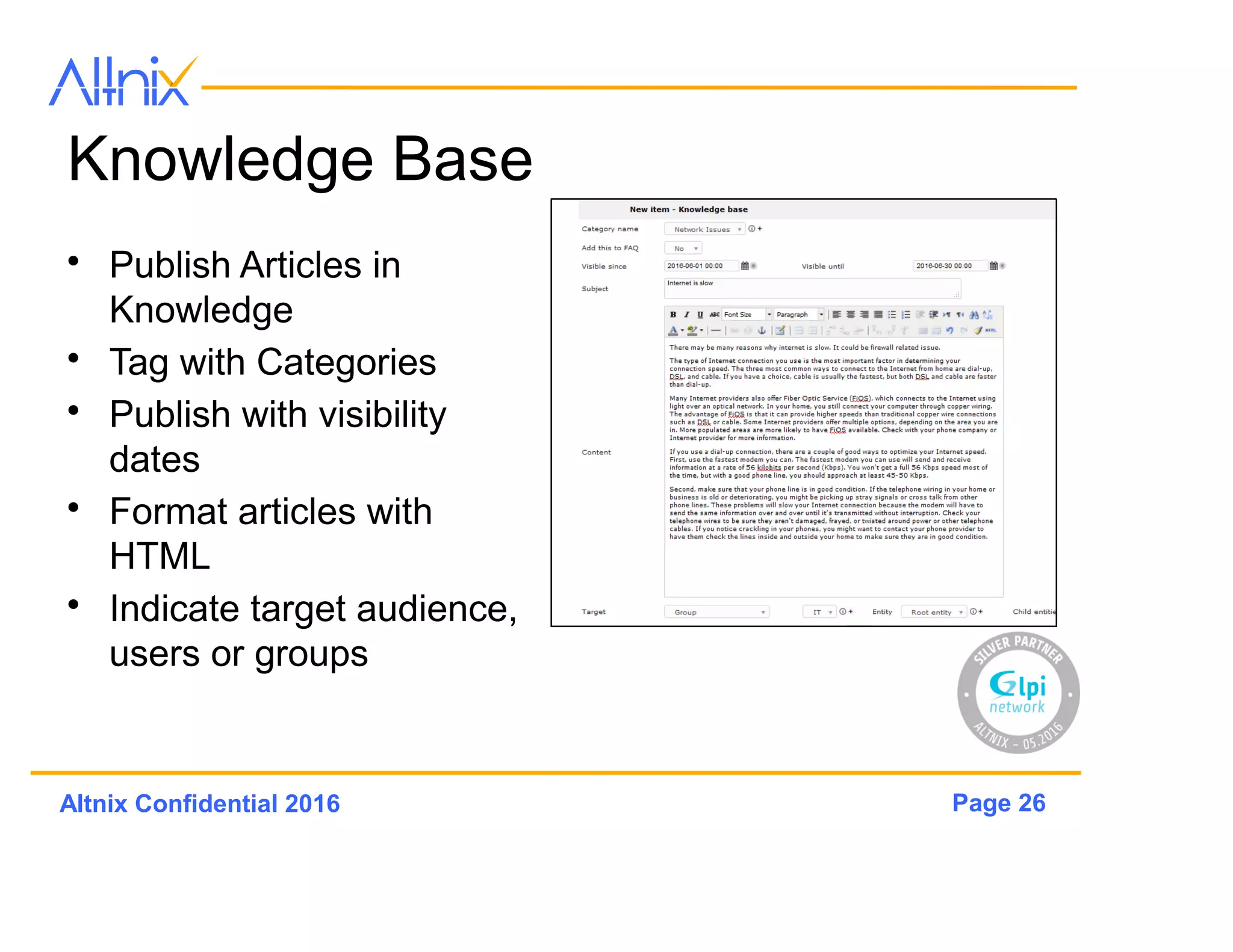 Page 26Altnix Confidential 2016
TOOLS
 