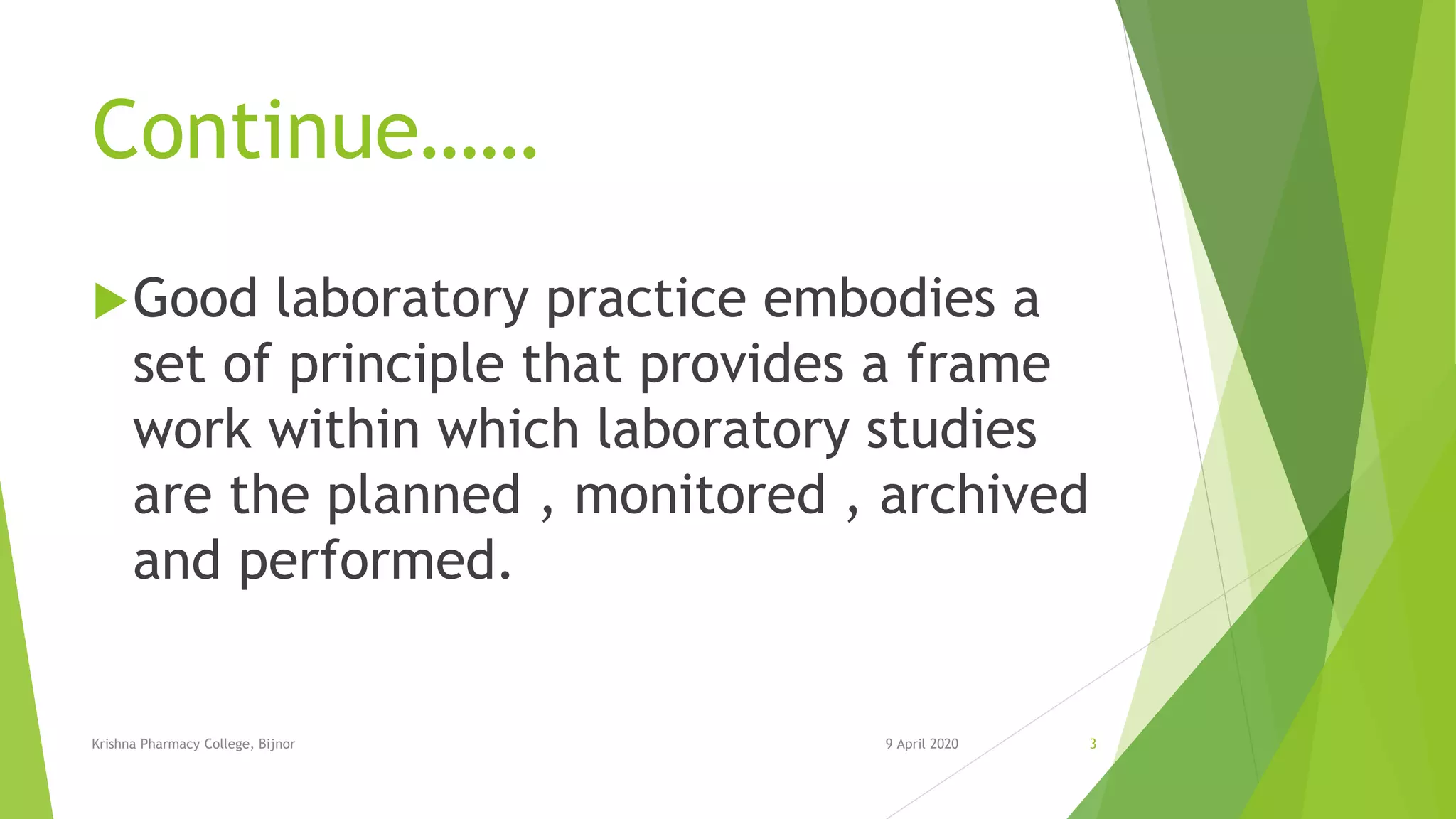Good Laboratory Practices | PPTX