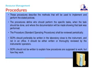 Resource Management
Procedures
 