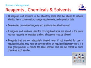 Resource Management
Reagents , Chemicals & Solvents
 